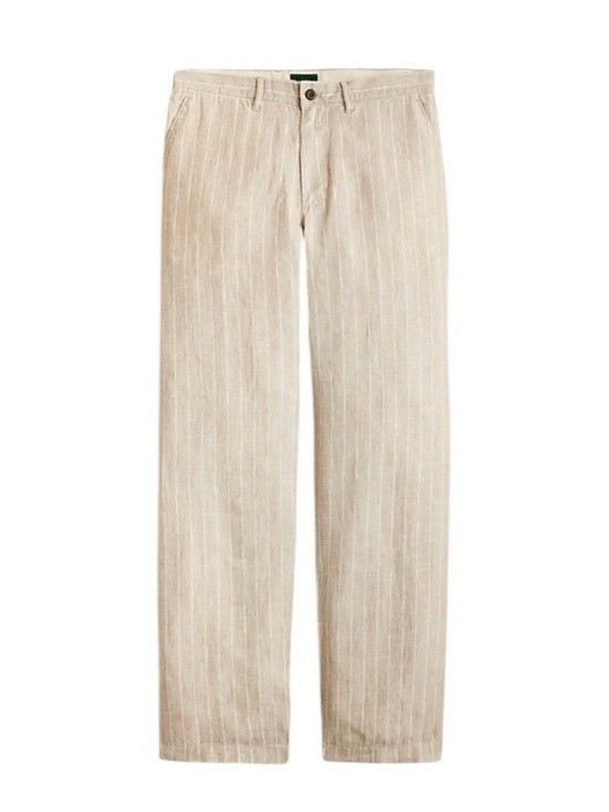 J. Crew Other - J. Crew Classic Fit Linen Trousers 36x30 Khaki Ivory Pinstripe NWT Men's